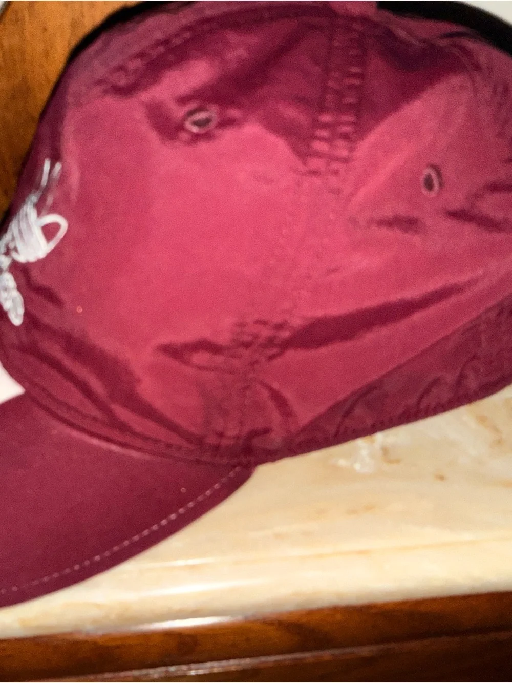 adidas Burgundy Baseball Cap with White Stripes